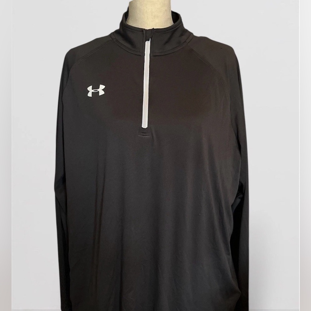 Under Armour HeatGear Shirt 1/4 Zip Pullover Mens XL  Gray Long Sleeve Loose